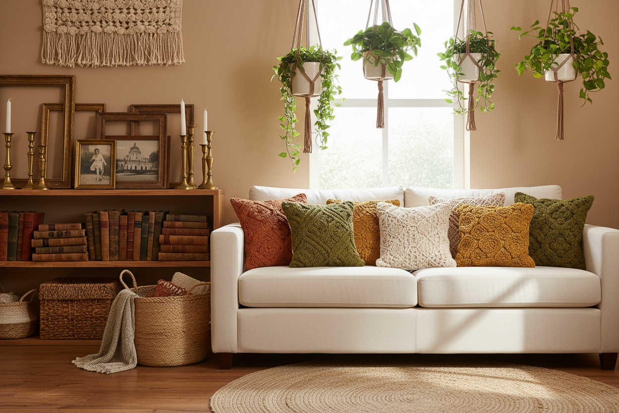 How to Style Crochet Cushion Covers for a Boho Living Room