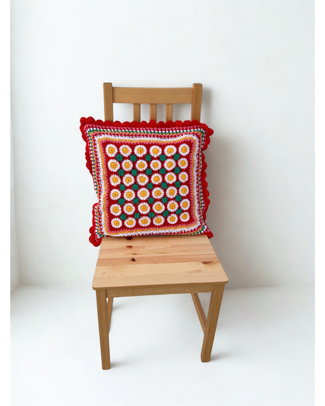 Cushion Cover - Dominant Red (Multicolored) - 18x18 Inch