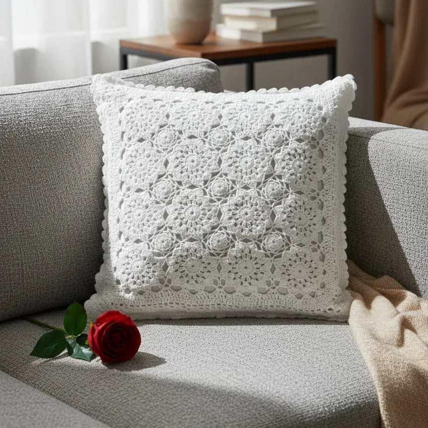 Crochet Cushion - Floral
