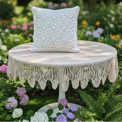 Round Crochet Tabletops - Light Pink