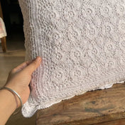 Vintage Rose Garden Crochet Cushion Cover (Floral)