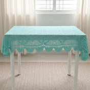 Mint Gardenia Heirloom Crochet Tablecloth & Furniture Throw.