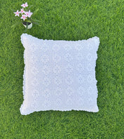 36 Diamond Crochet Cushion Cover – White – 16×16