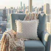 36 Roses Crochet Cushion Cover – White – 16x16