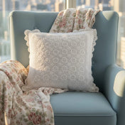 Vintage Rose Garden Crochet Cushion Cover (Floral)