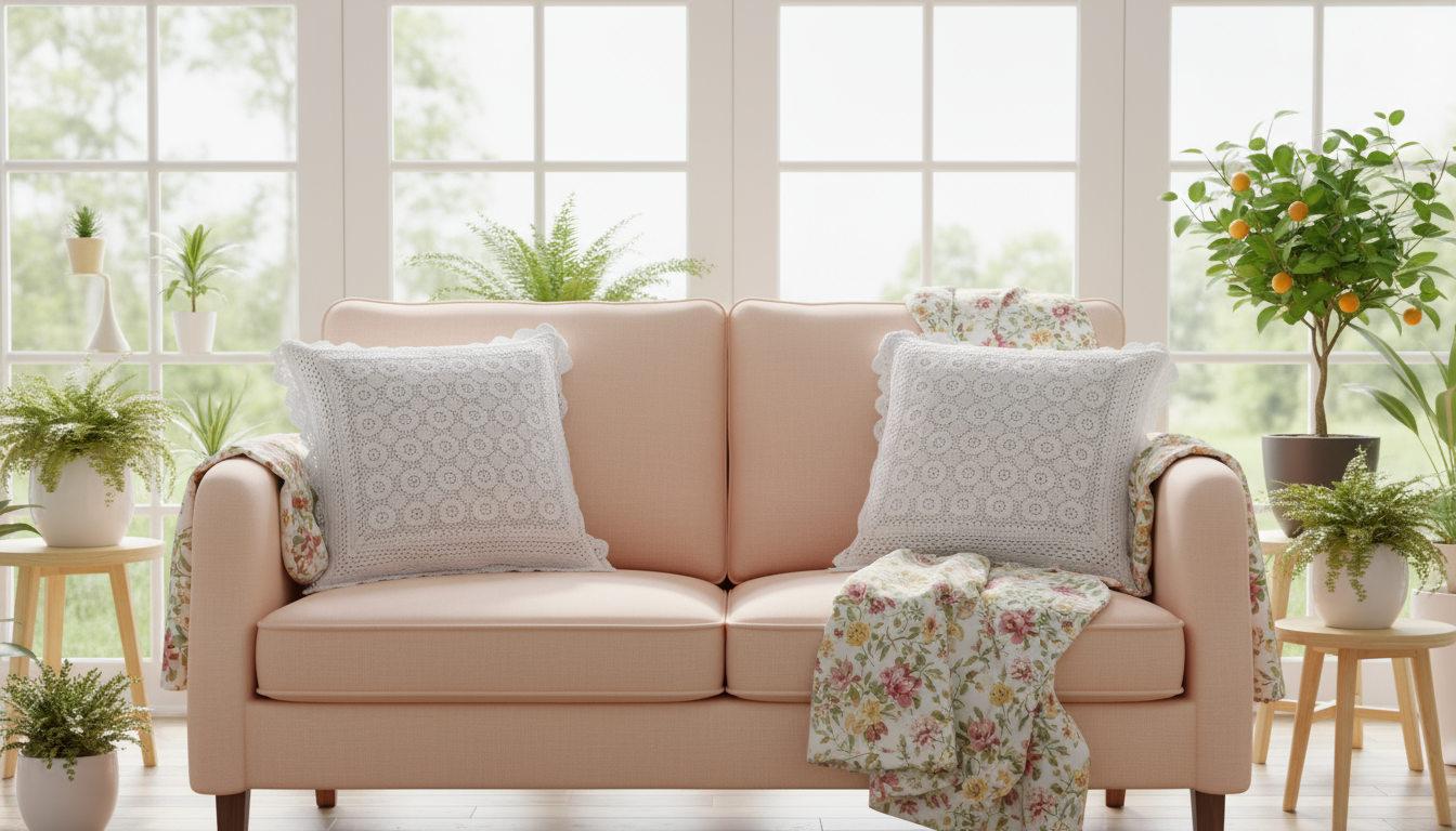 36 Roses Crochet Cushion Cover – White – 16x16