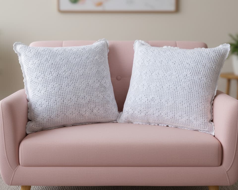 36 Diamond Crochet Cushion Cover – White – 16×16