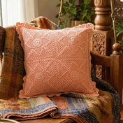 Diamond Lattice Textured Cushion Cover (Boho)