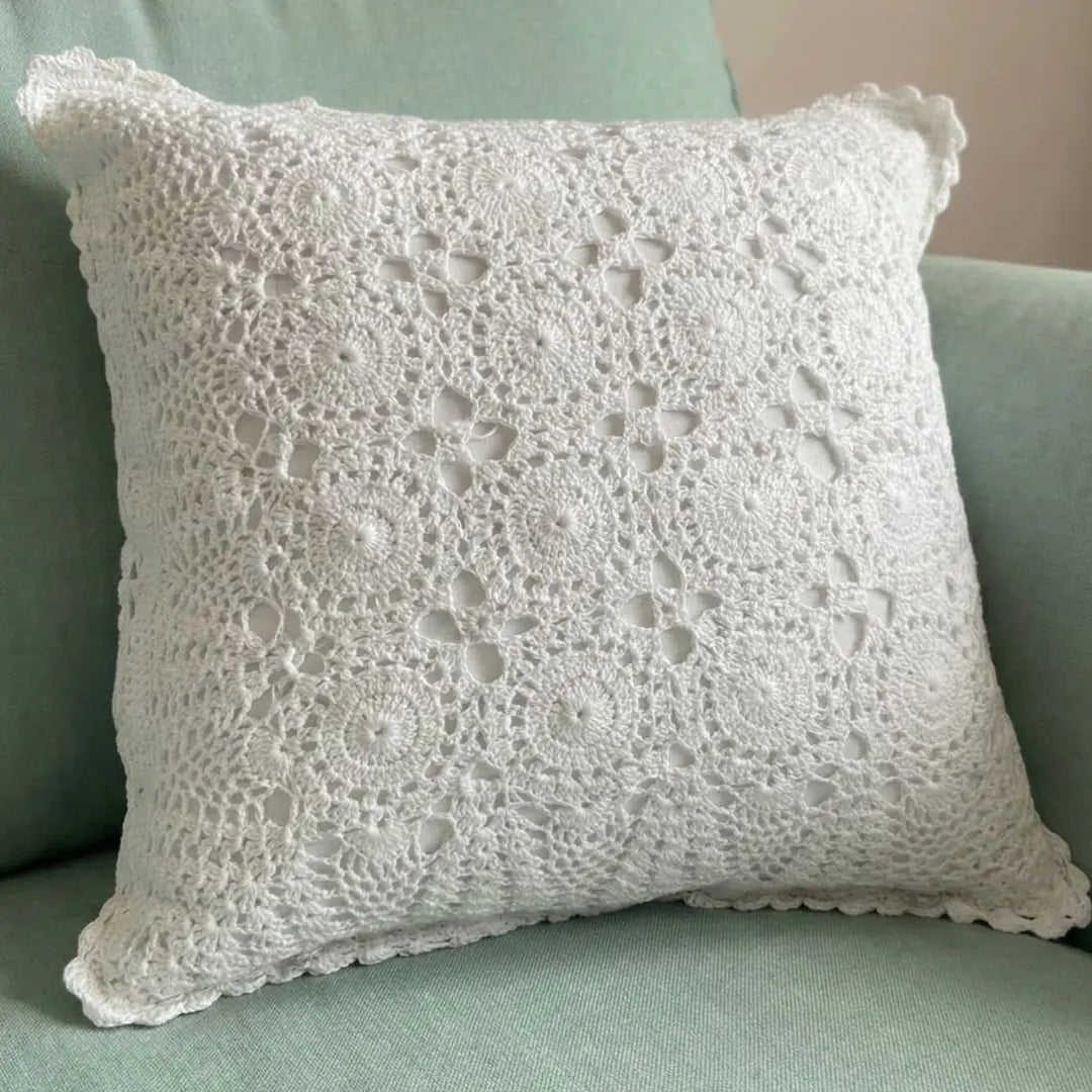 Floral Medallion Crochet Cushion (Boho Chic)