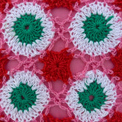 Handmade Boho Pink and Multicolor Crochet Cushion Cover by RavelBerry - Close-up