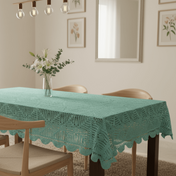 Mint Gardenia Heirloom Crochet Tablecloth & Furniture Throw.