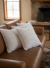 Cushion Cover - White - 16 Rounds - 16x16 Inch