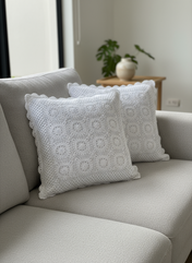 Cushion Cover - White - 16 Rounds - 16x16 Inch