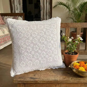 Vintage Rose Garden Crochet Cushion Cover (Floral)
