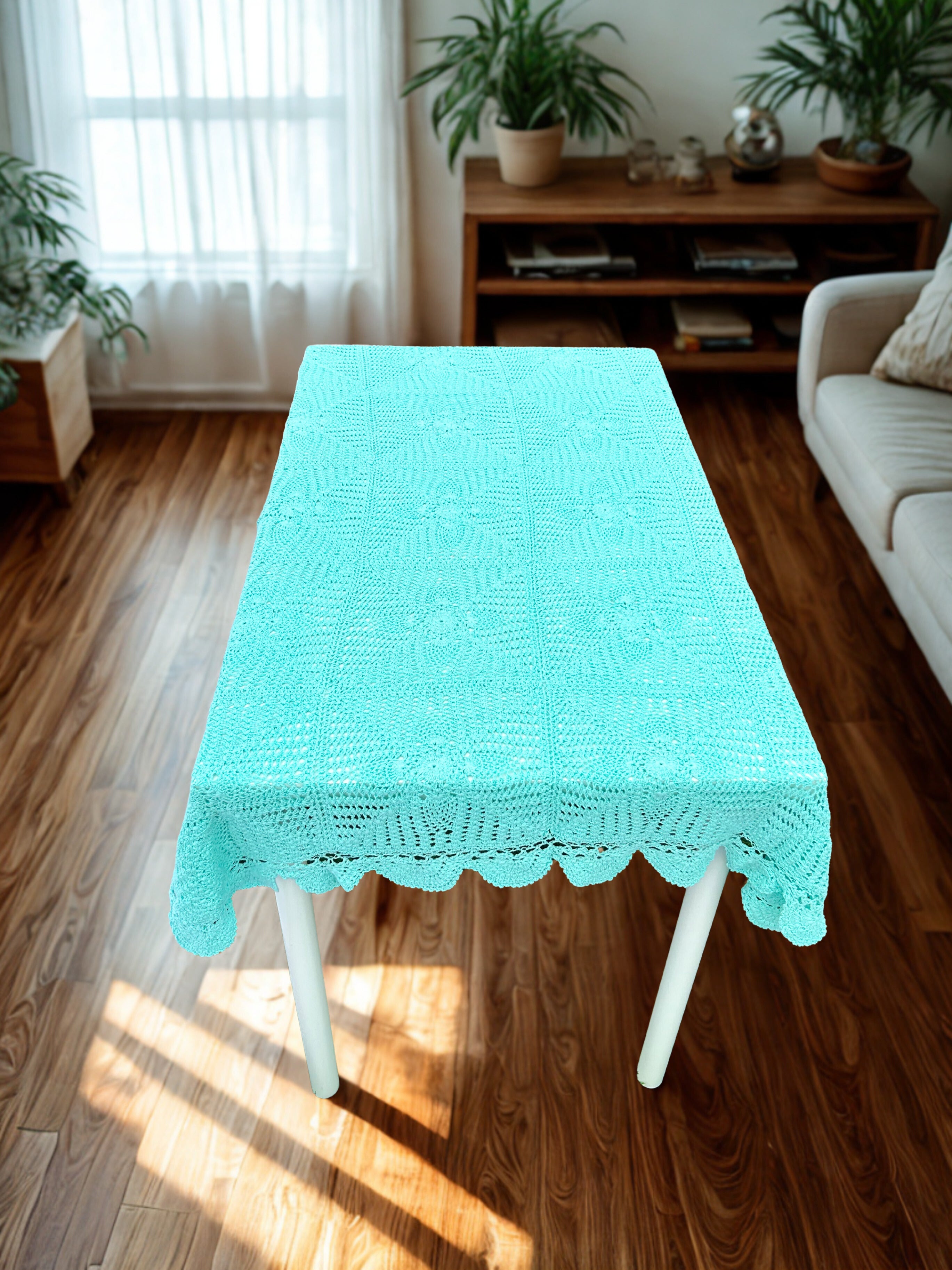 Crochet Tablecloths - Soft Pistachio Mint