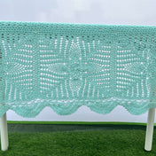 Mint Gardenia Heirloom Crochet Tablecloth & Furniture Throw.
