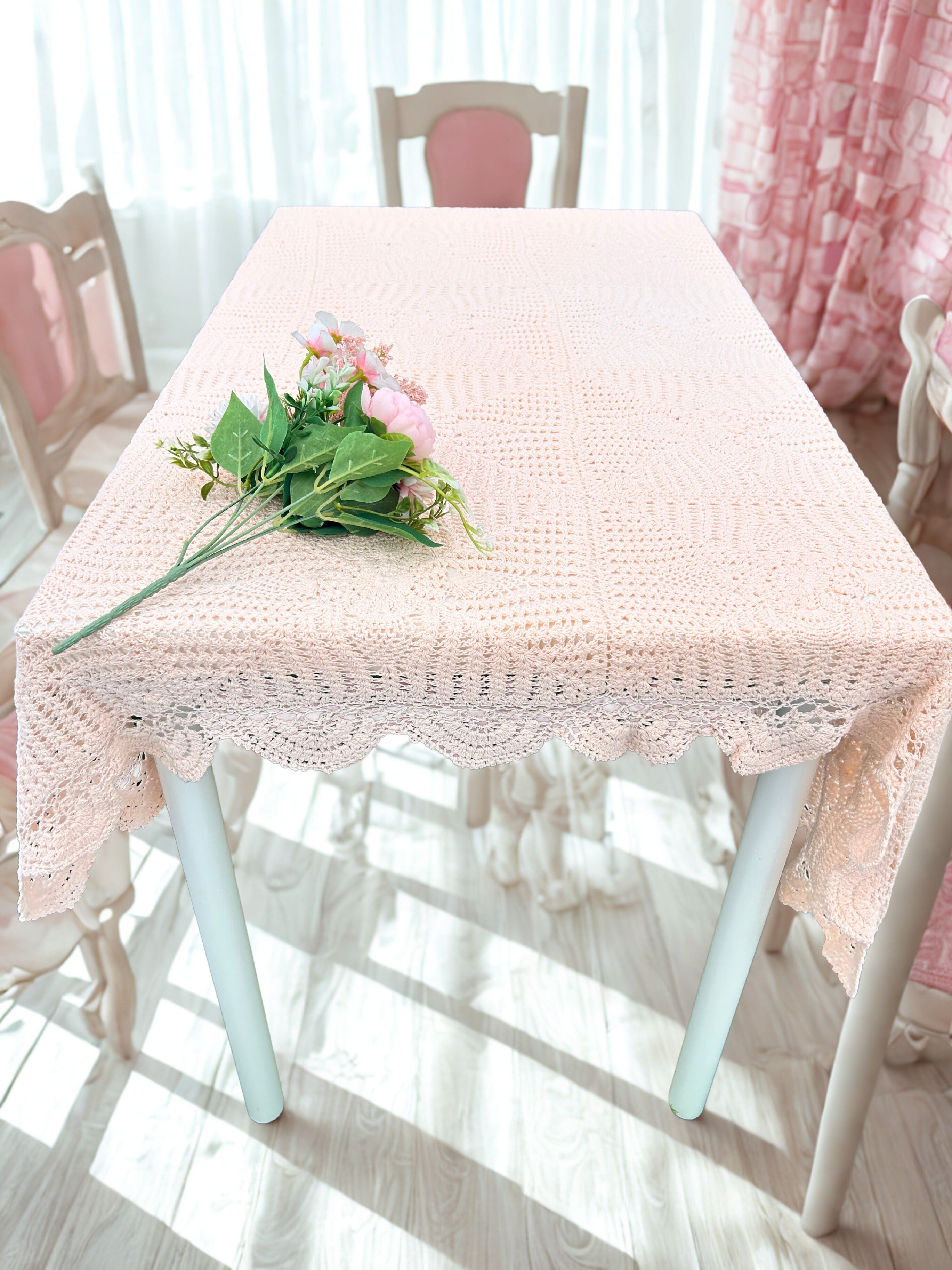 Crochet Tablecloths - Light Pink