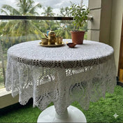 White Lace Round Table Topper (Centerpiece)