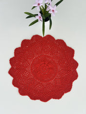 Crochet Doily - Star - Red