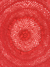 Crochet Doily - Round - Red
