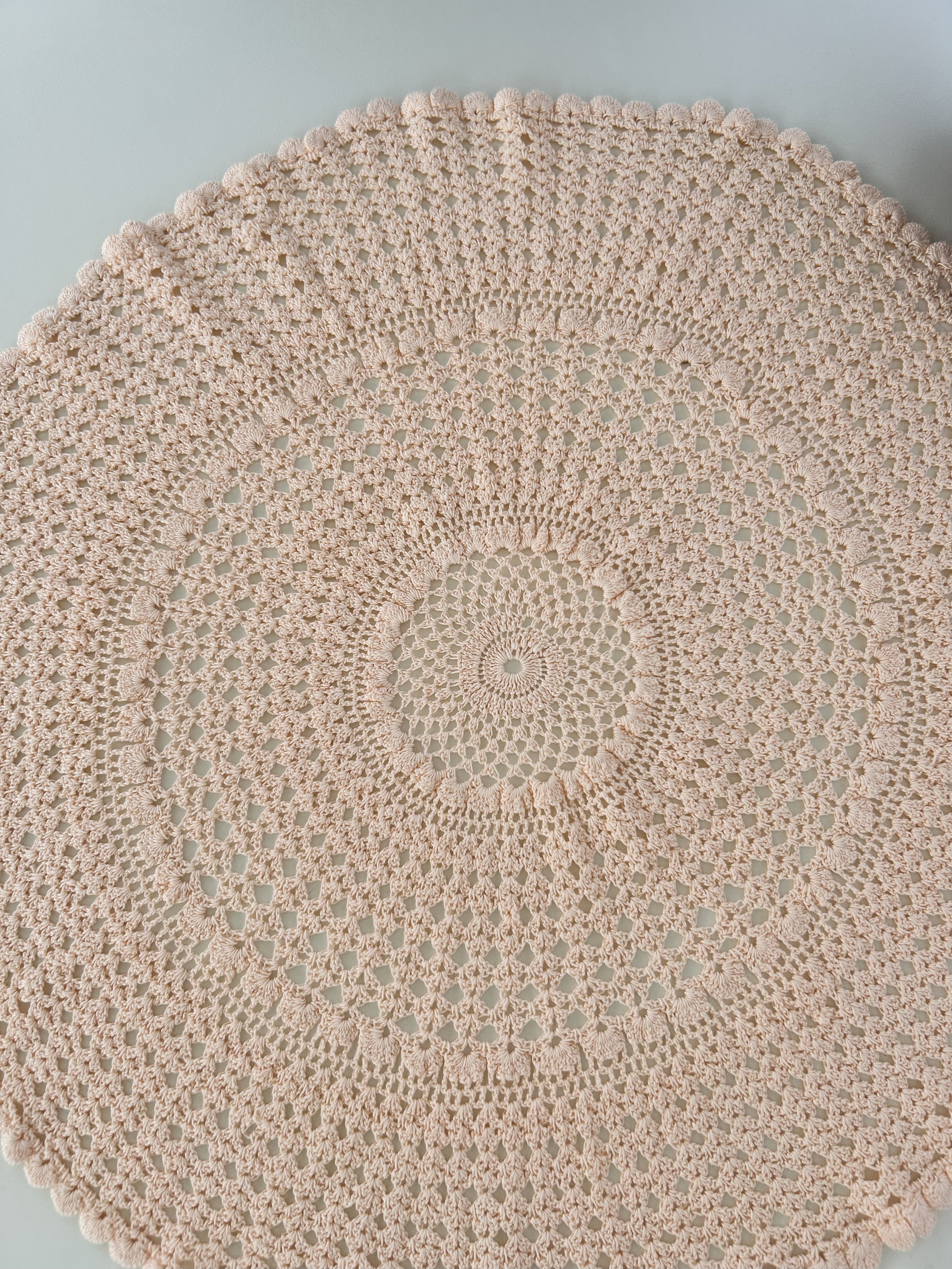 Crochet Doily - Round - Light Pink