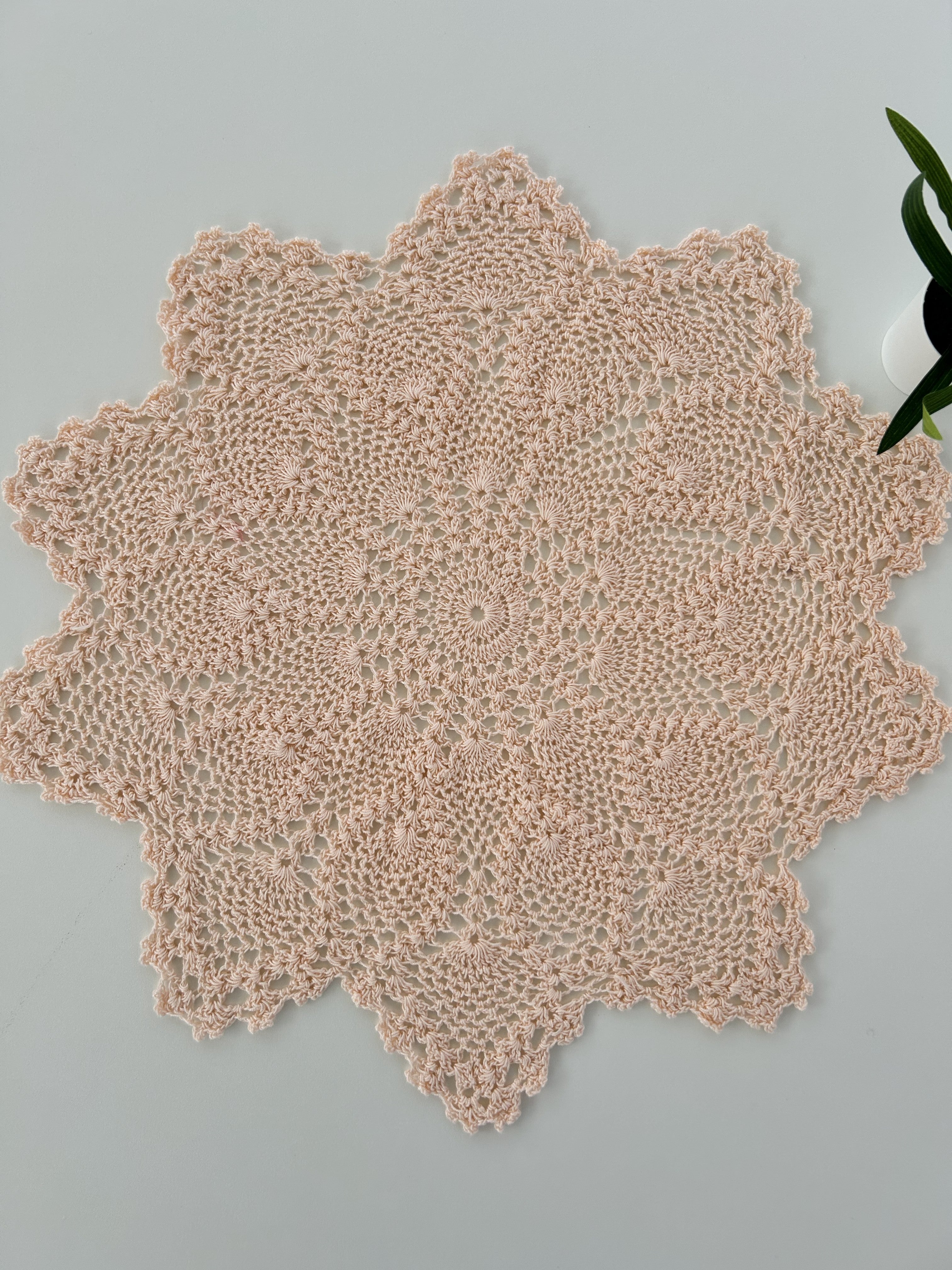 Crochet Doily - Star - Light Pink