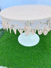 Round Crochet Tabletops - Light Pink