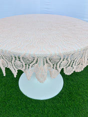 Round Crochet Tabletops - Light Pink