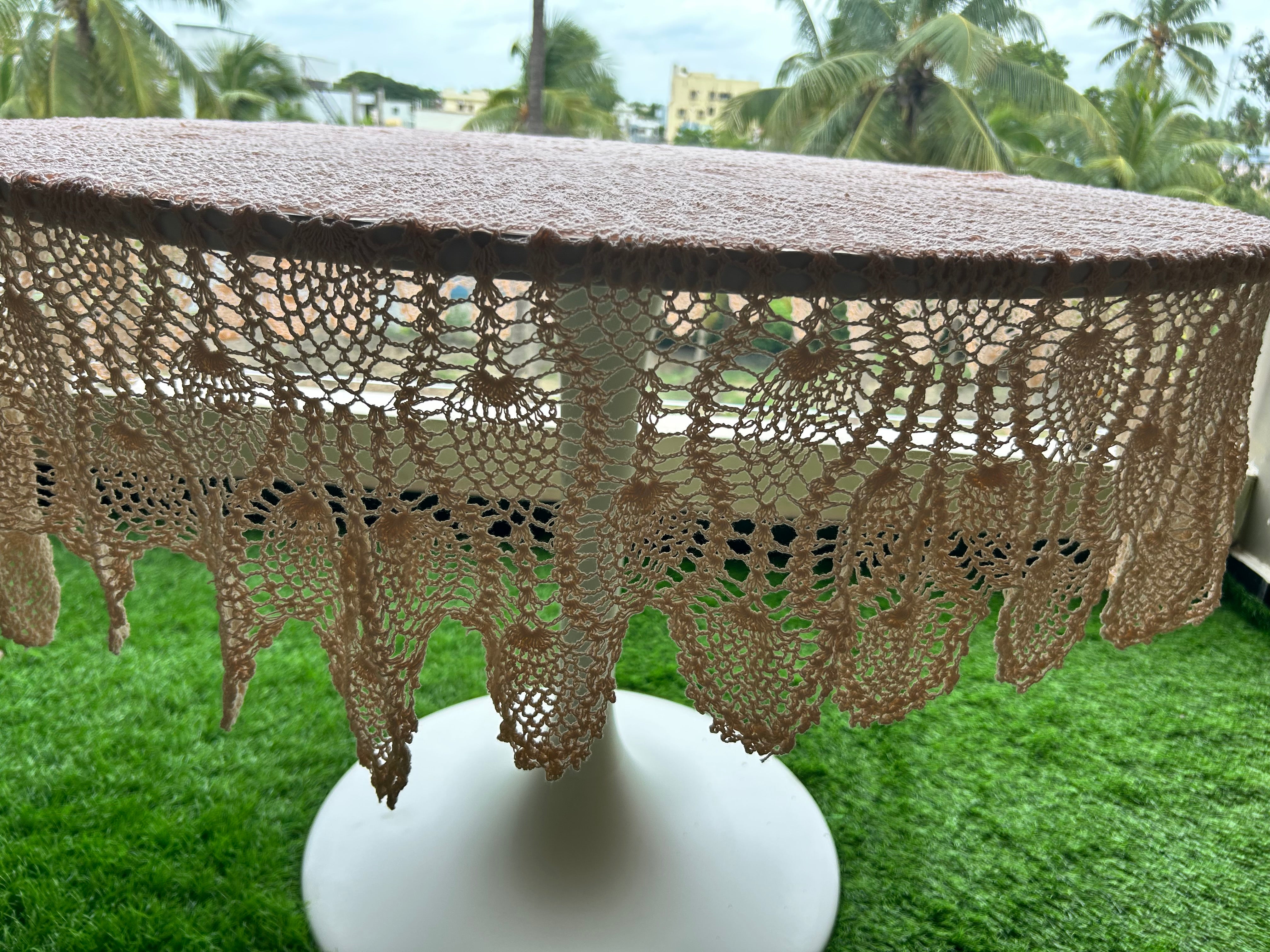 Round Crochet Tabletops - Light Pink