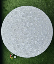 Round Crochet Tabletops - White