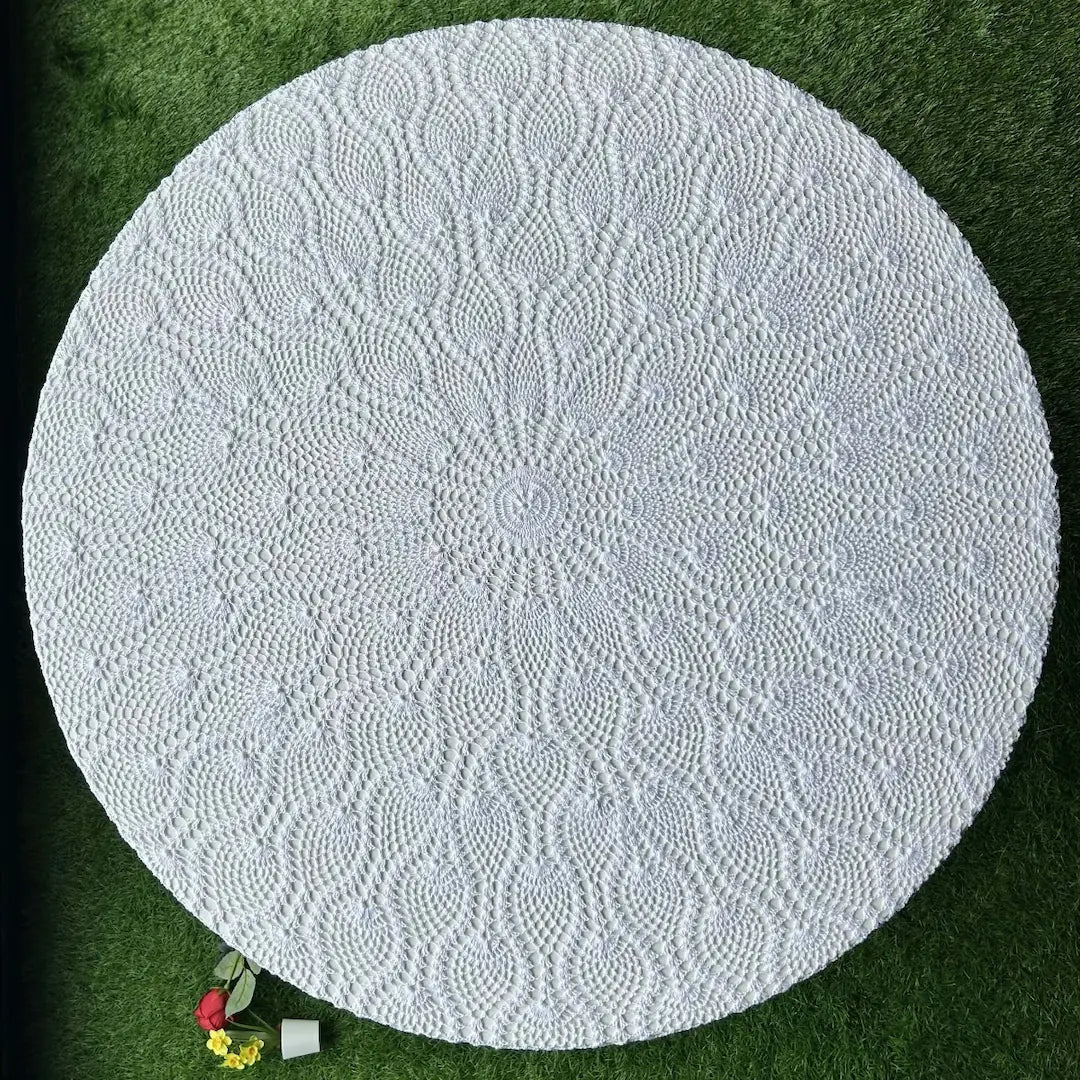 White Lace Round Table Topper (Centerpiece)