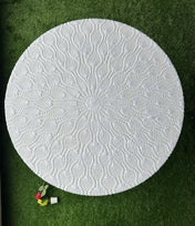 Round Crochet Tabletops - White