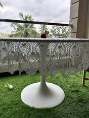 Round Crochet Tabletops - White