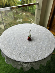Round Crochet Tabletops - White