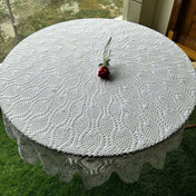 White Lace Round Table Topper (Centerpiece)