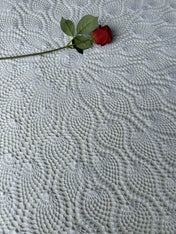 Round Crochet Tabletops - White