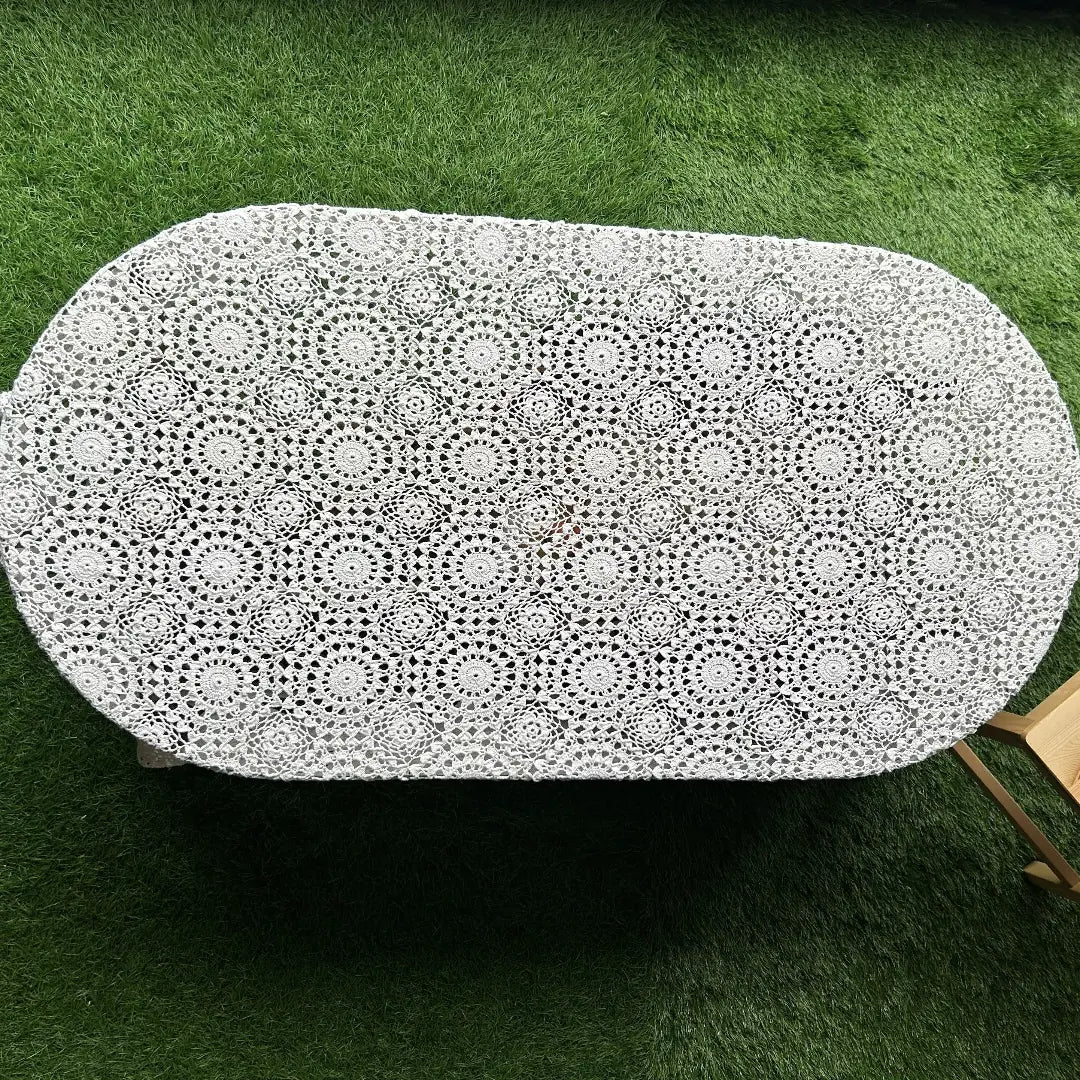 Ivory Lace Crochet Tablecloth (Vintage Wedding Style)