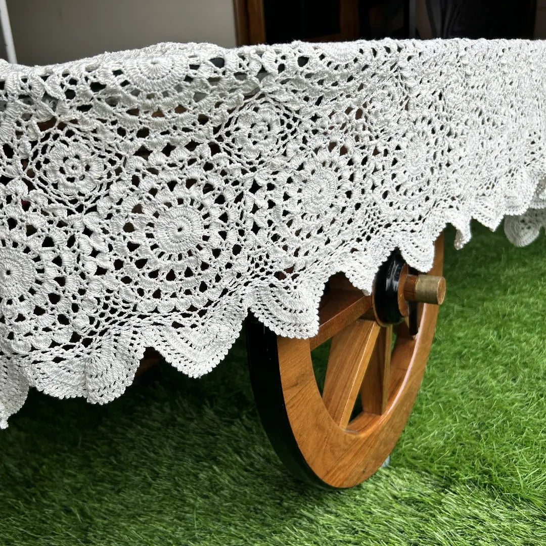 Ivory Lace Crochet Tablecloth (Vintage Wedding Style)