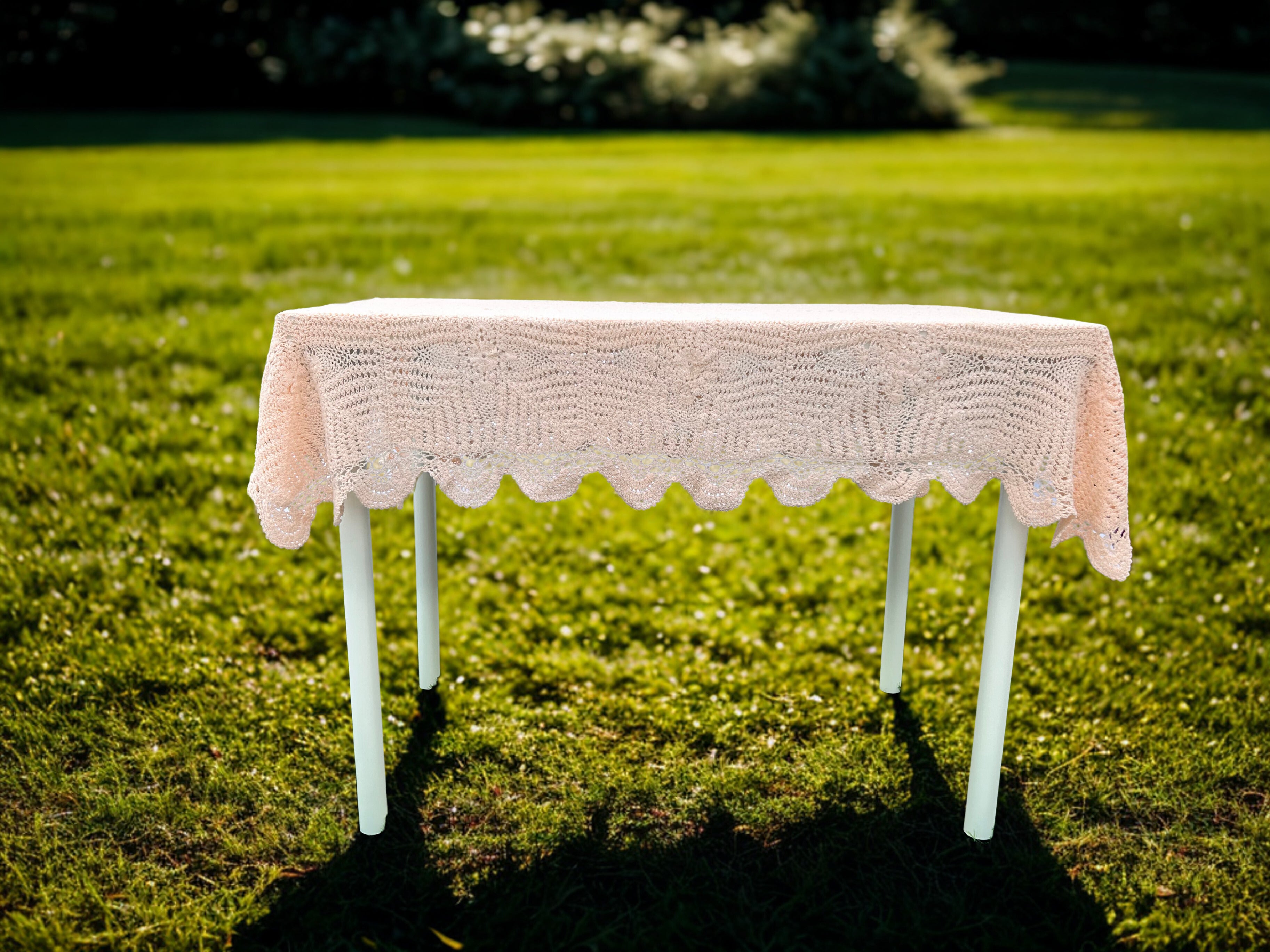 Crochet Tablecloths - Light Pink