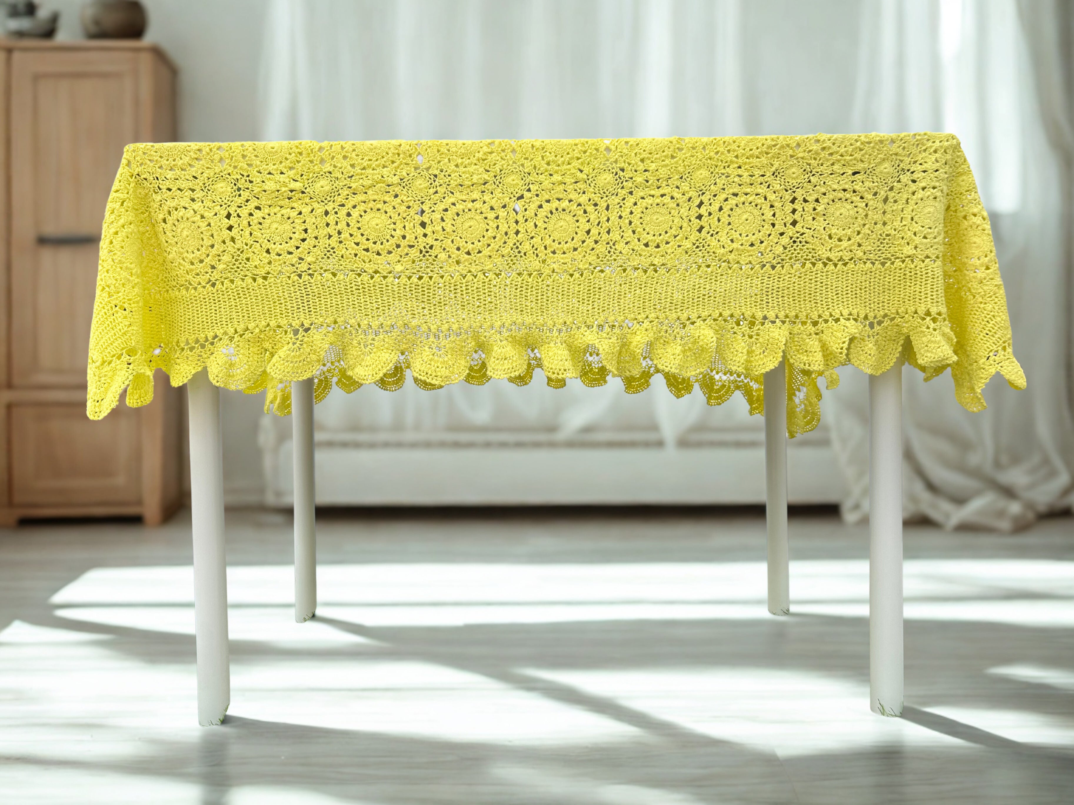Crochet Tablecloths - Lemmon Yellow