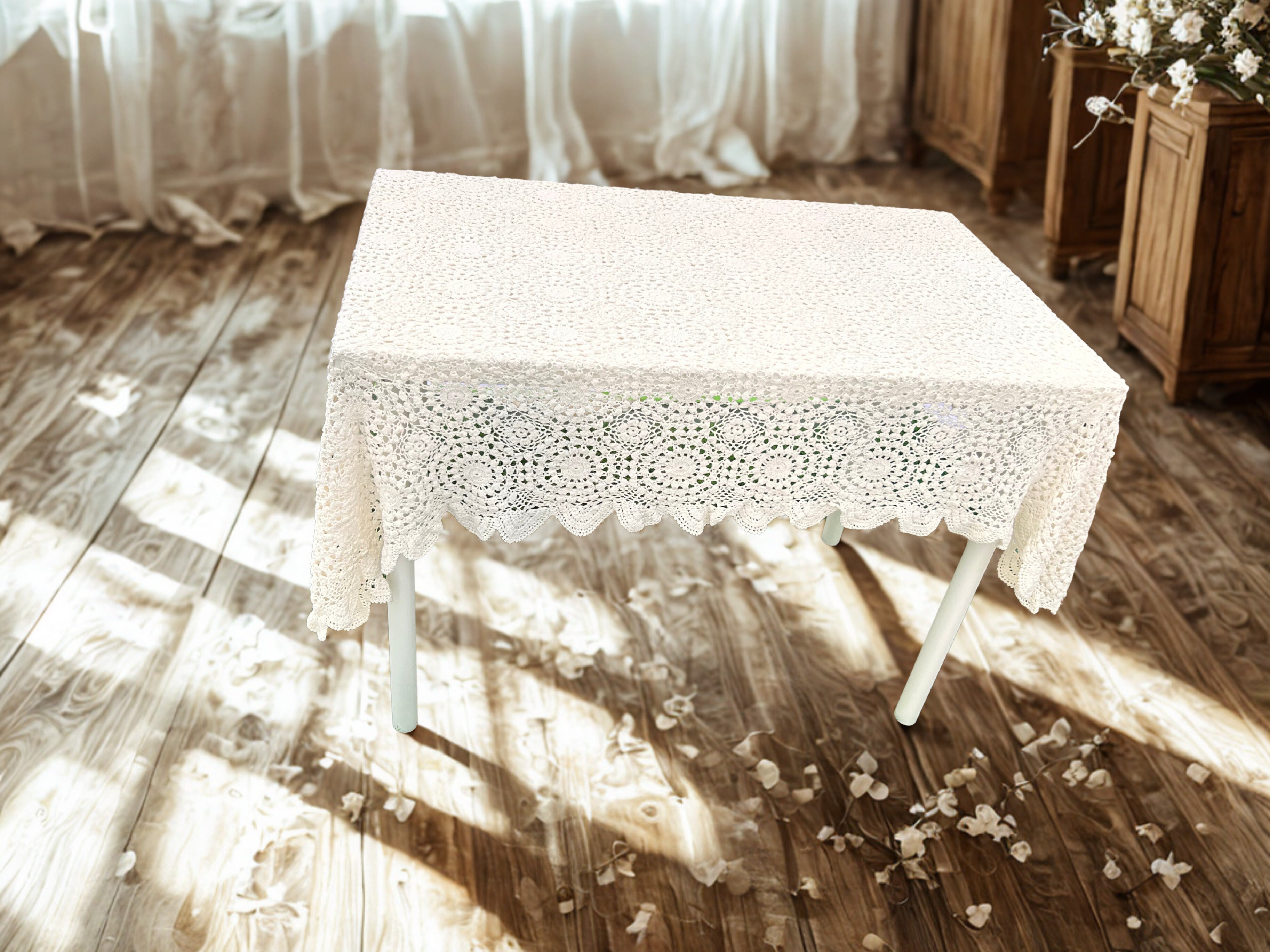 Crochet Tablecloths - Half White