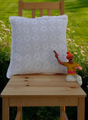36 Diamond Crochet Cushion Cover – White – 16×16