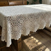 Ivory Lace Crochet Tablecloth (Vintage Wedding Style)