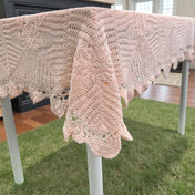 Vintage Rose Heirloom Crochet Tablecloth & Furniture Throw