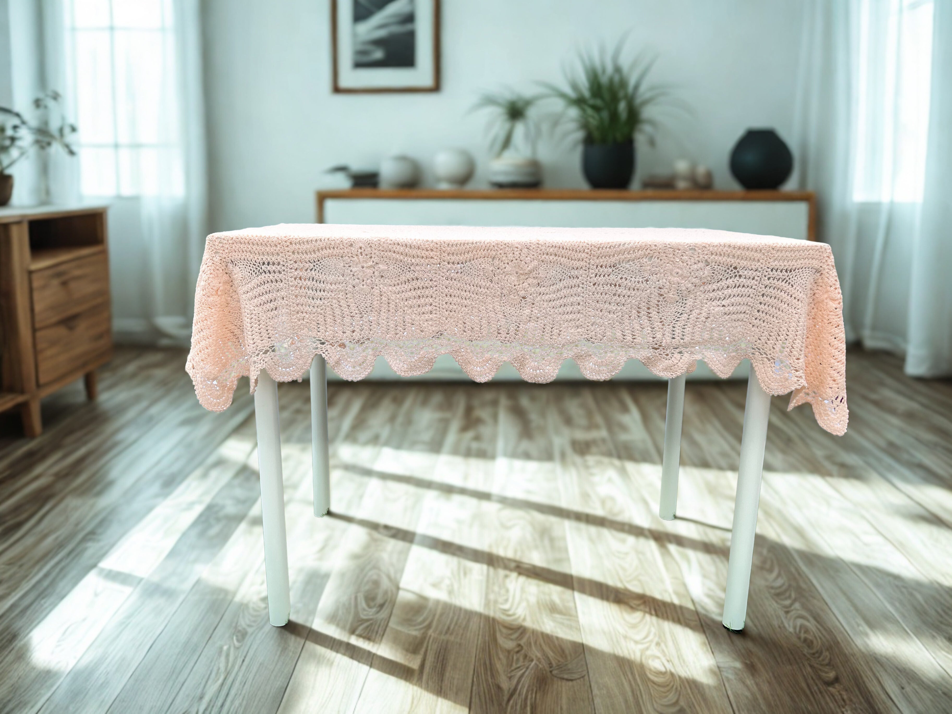 Crochet Tablecloths - Light Pink