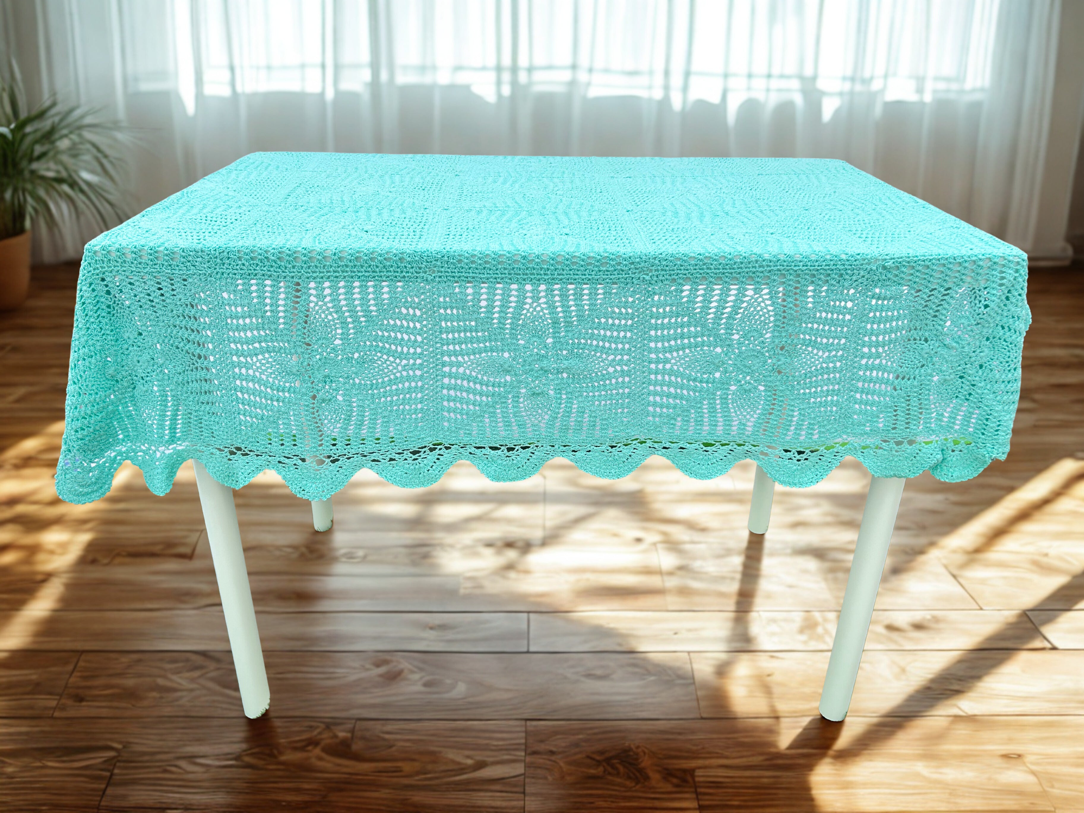 Crochet Tablecloths - Soft Pistachio Mint