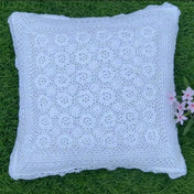 Vintage Rose Garden Crochet Cushion Cover (Floral)