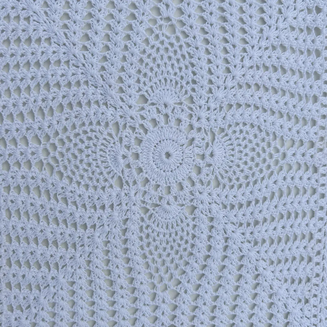 Victorian Hand-Knitted Lace Dining Cloth - Snow White