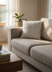 Cushion Cover - White - 16 Rounds - 16x16 Inch