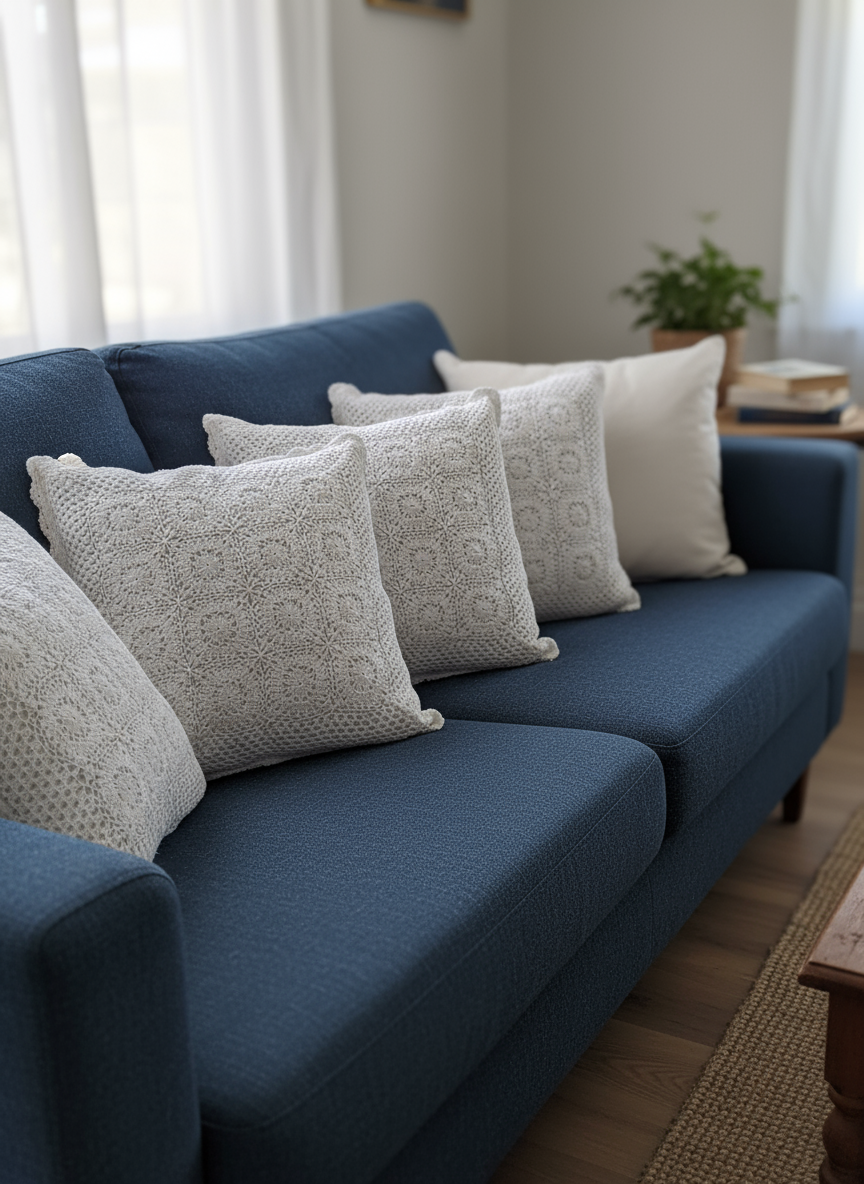 Cushion Cover - White - 16 Rounds - 16x16 Inch